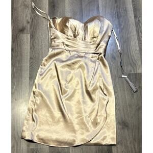 Amelia Couture Gold Dress Size 4 Bridesmaid Cocktail Short Bodycon New